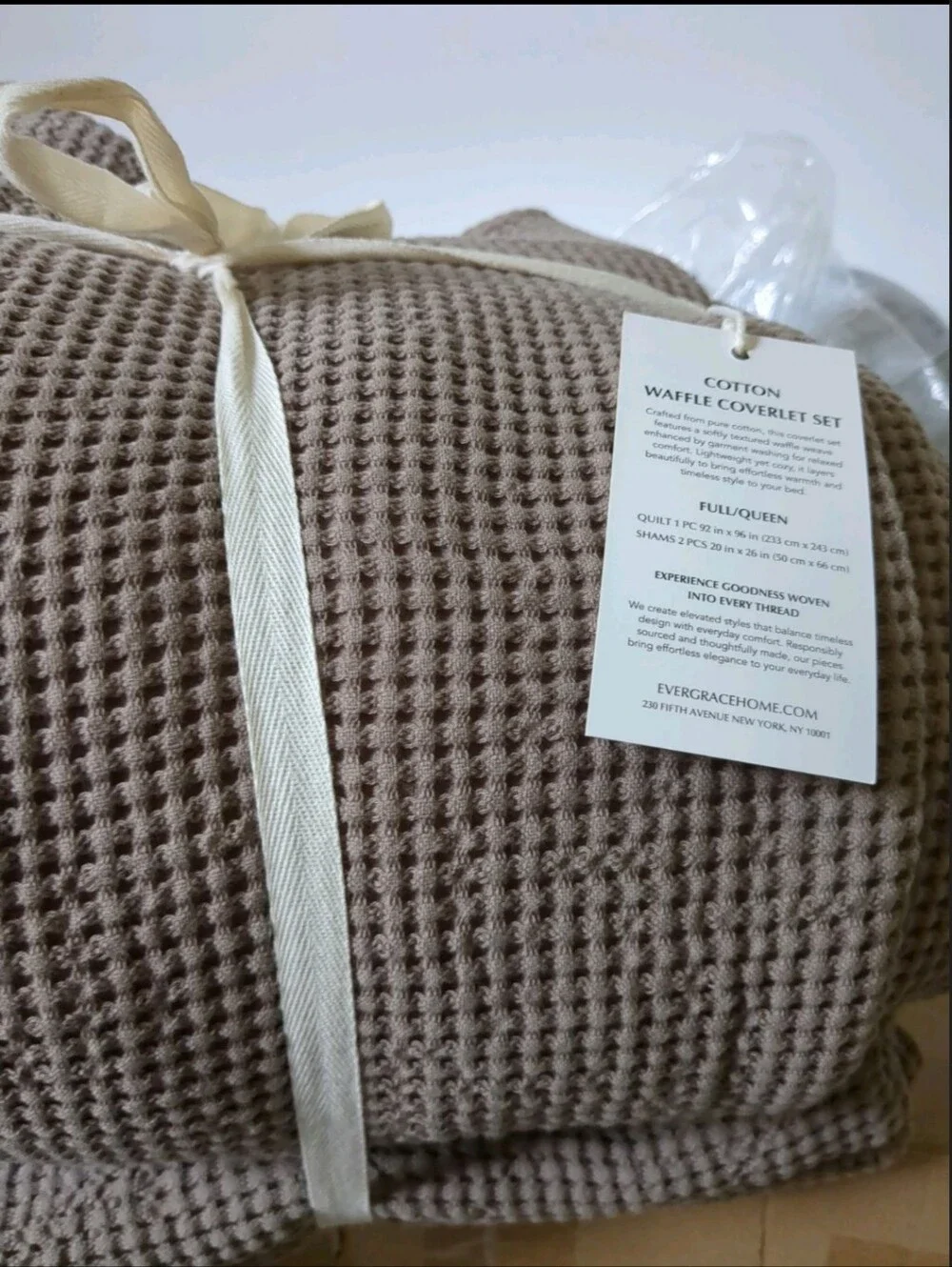 EverGrace 100% Cotton Waffle Bed Blanket Queen Soft Premium Cotton Coverlet New